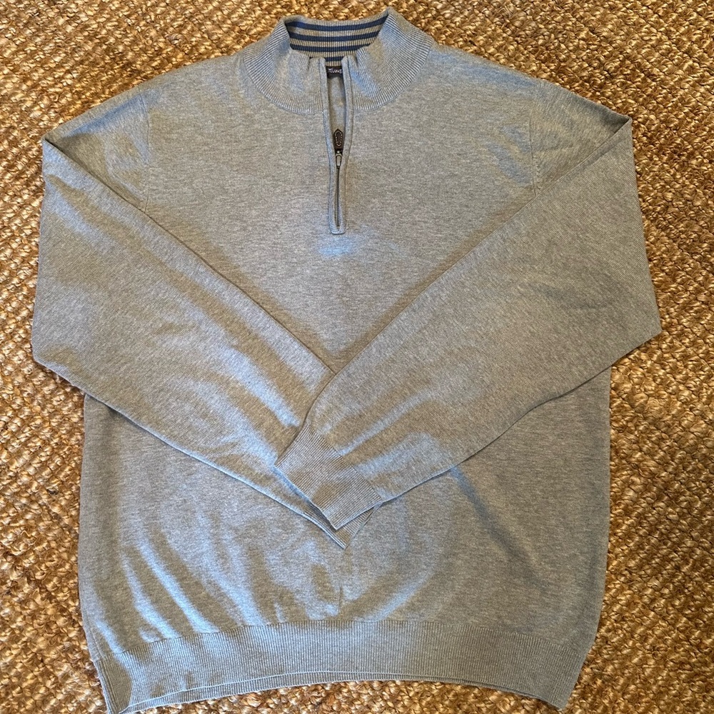 J. McLaughlin Men’s Quarter Zip Cotton Blend Sweater - XL